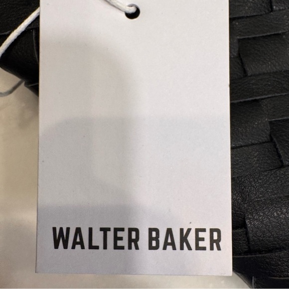 NWT WALTER BAKER Anthropologie Haven Shoulder Bag Woven Black Vegan Leather - Picture 8 of 9